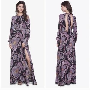 Express Poet Sleeve Women's Floral Paisley Maxi Dress Size 10